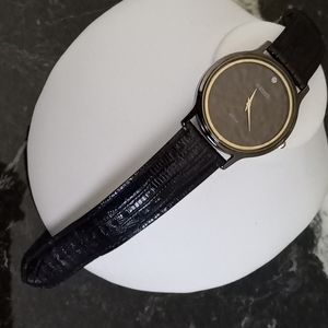 Seiko black stainless steel with real diamond Elegance model